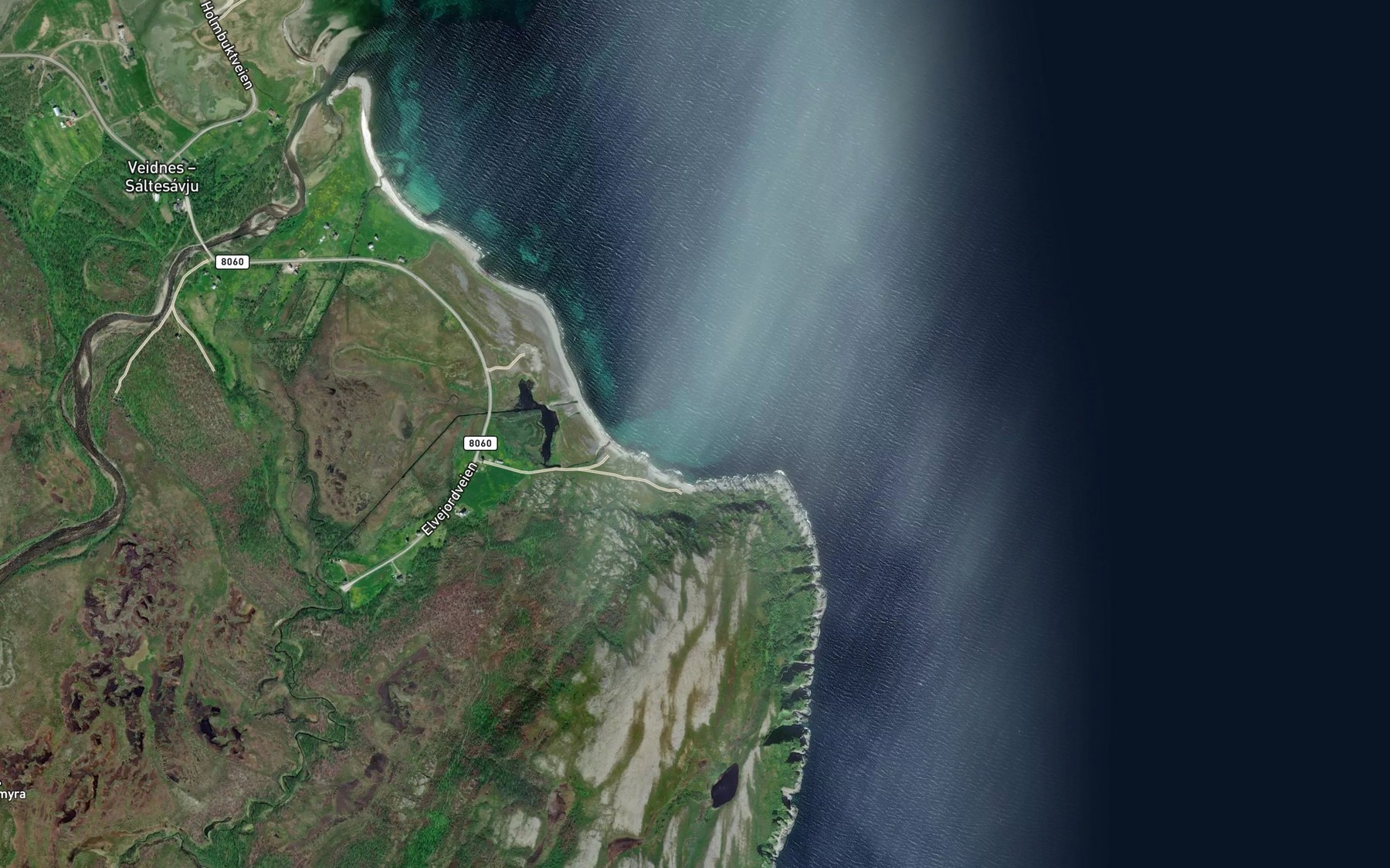 Satellite map of the Klubbukta