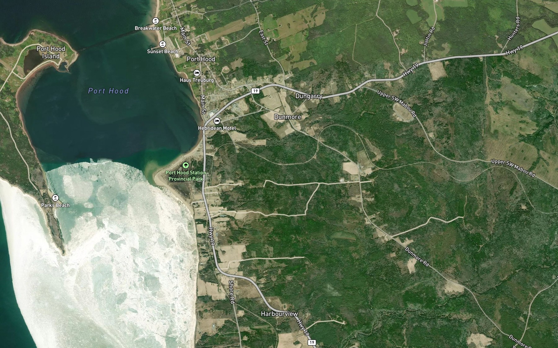 Satellite map of the Burkes Brook