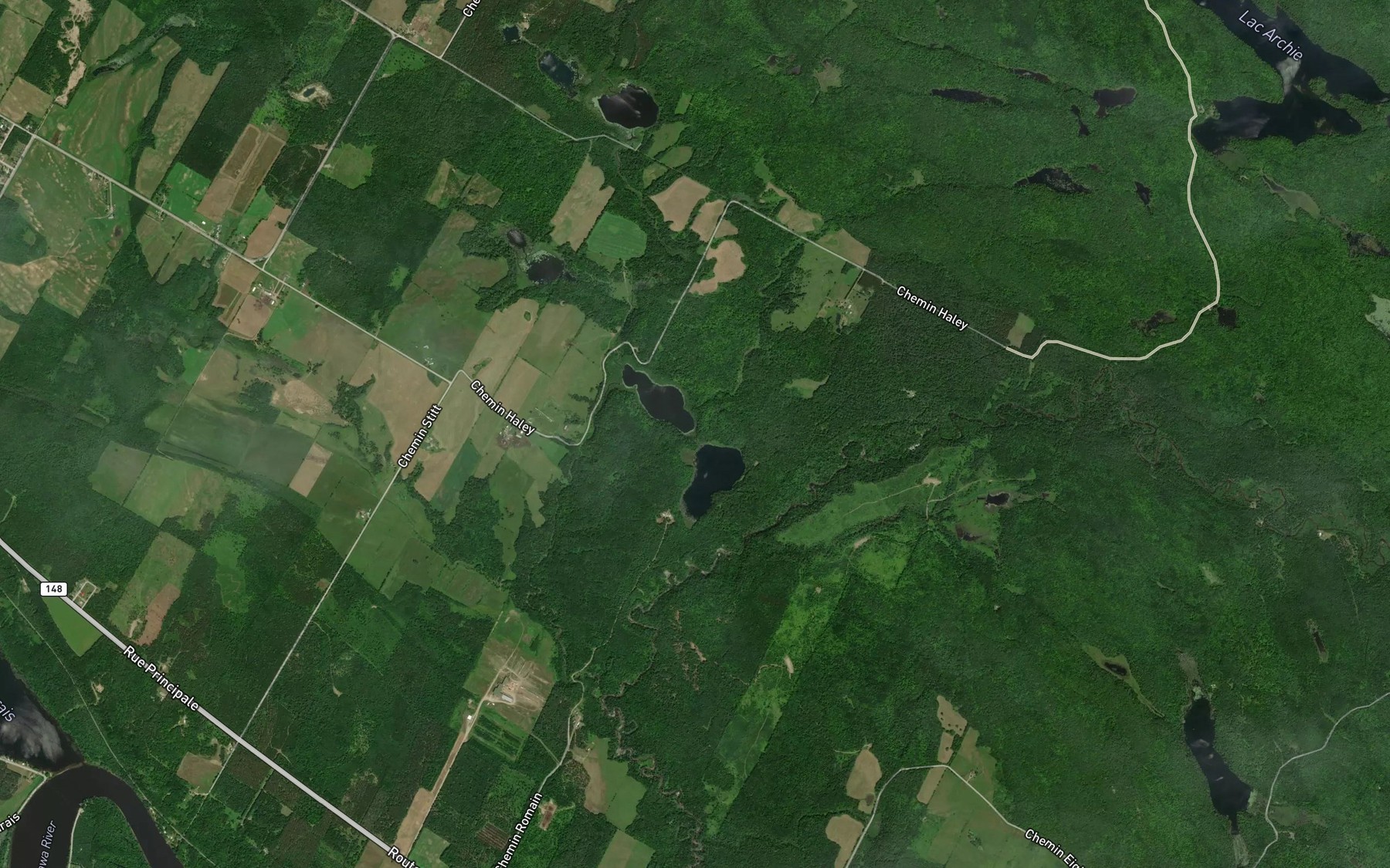 Satellite map of the Lacs Healy