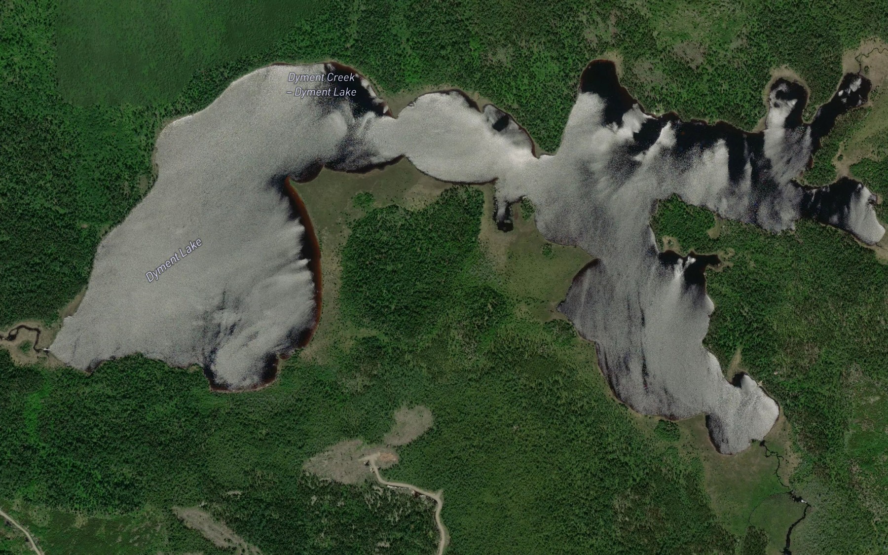 Satellite map of the Dyment Lake