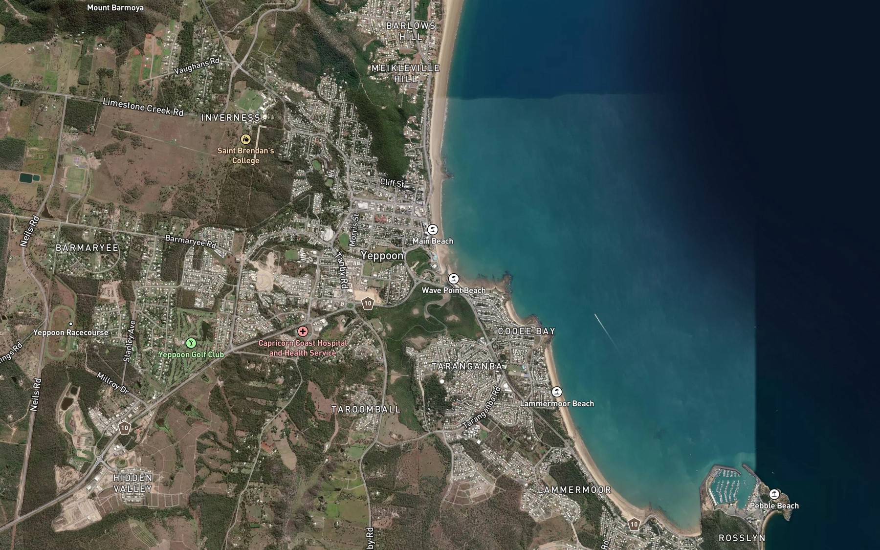 Satellite map of the Fig Tree Creek