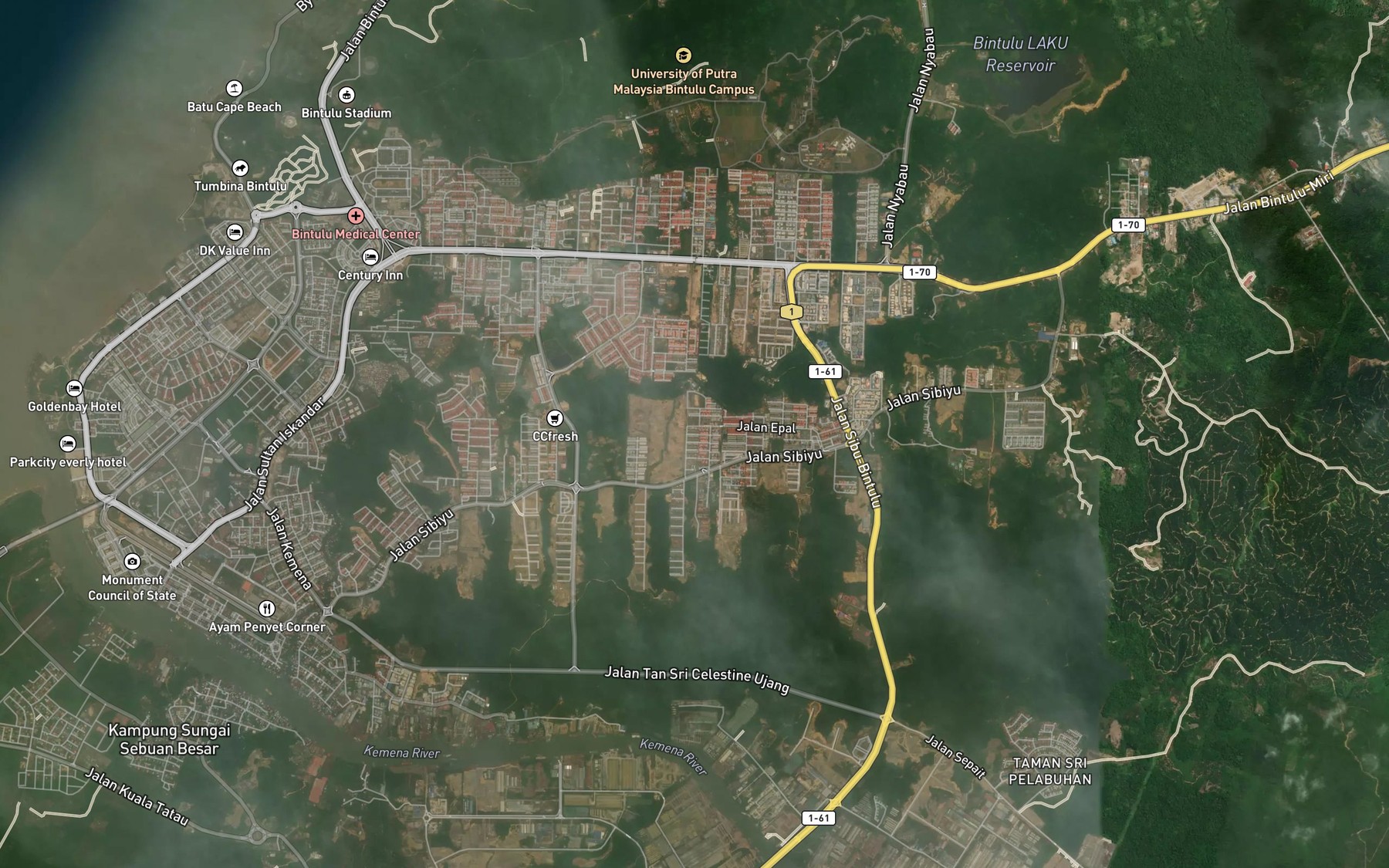 Satellite map of the Sungai Pengirat