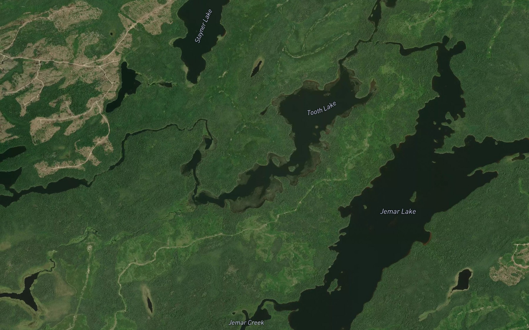 Satellite map of the Dusk Creek