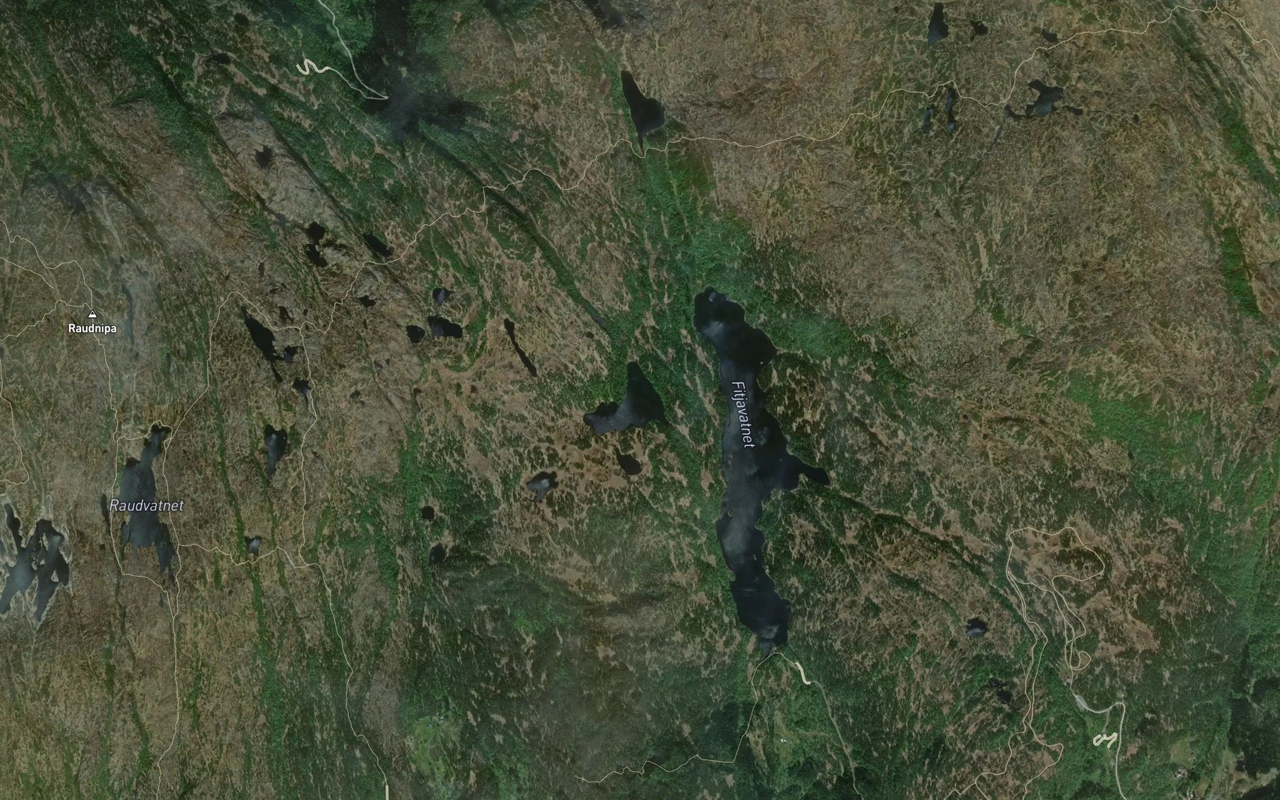 Satellite map of the Tronevatnet