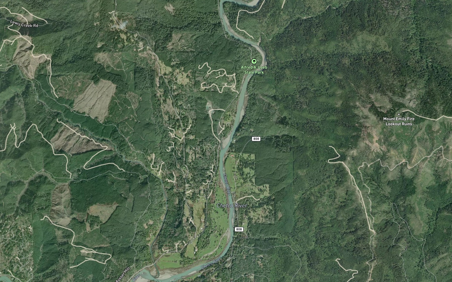 Satellite map of the Nell Creek