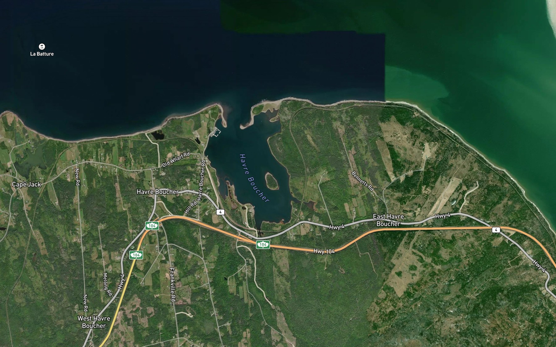 Satellite map of the Havre Boucher