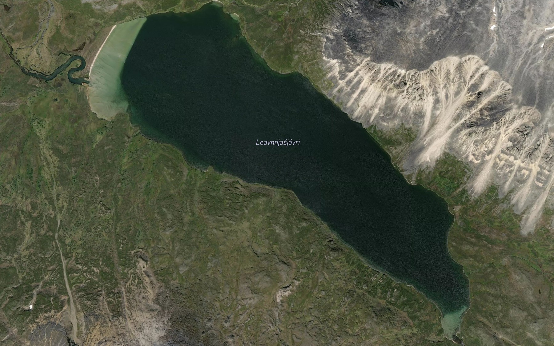 Satellite map of the Laevnasjavri