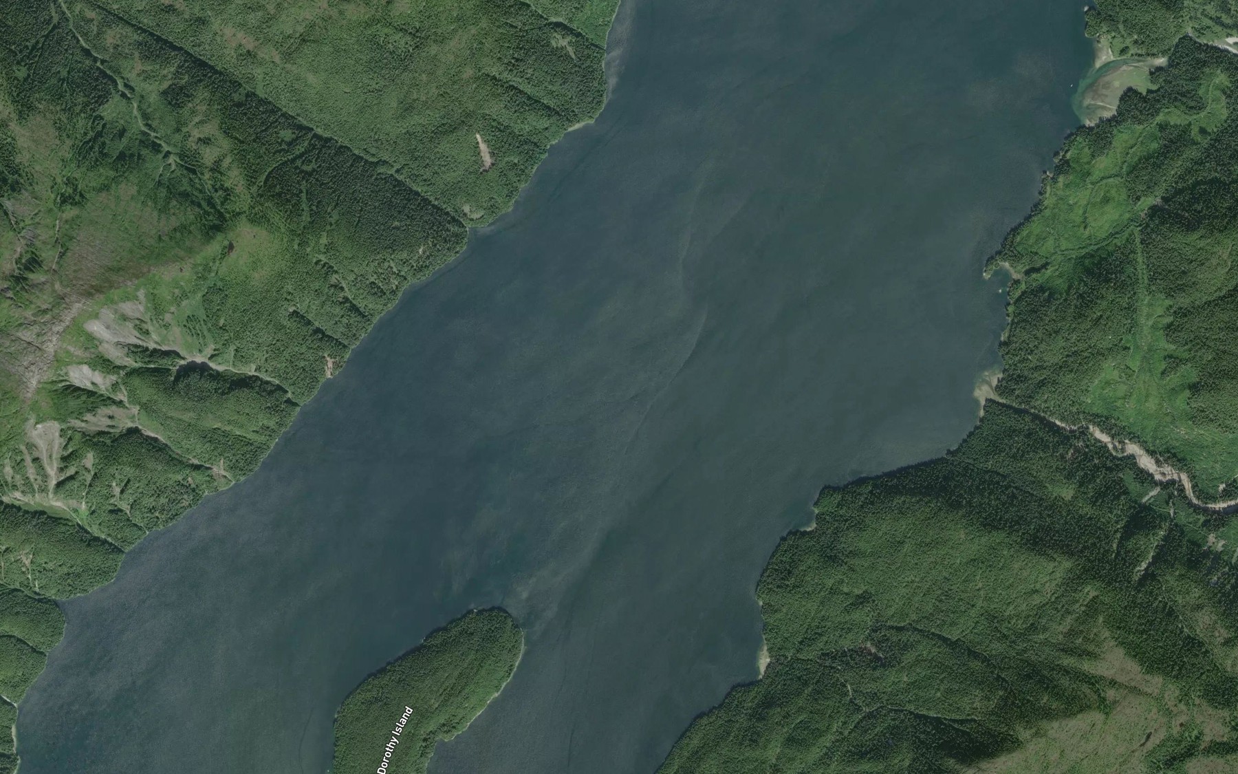 Satellite map of the Devastation Channel