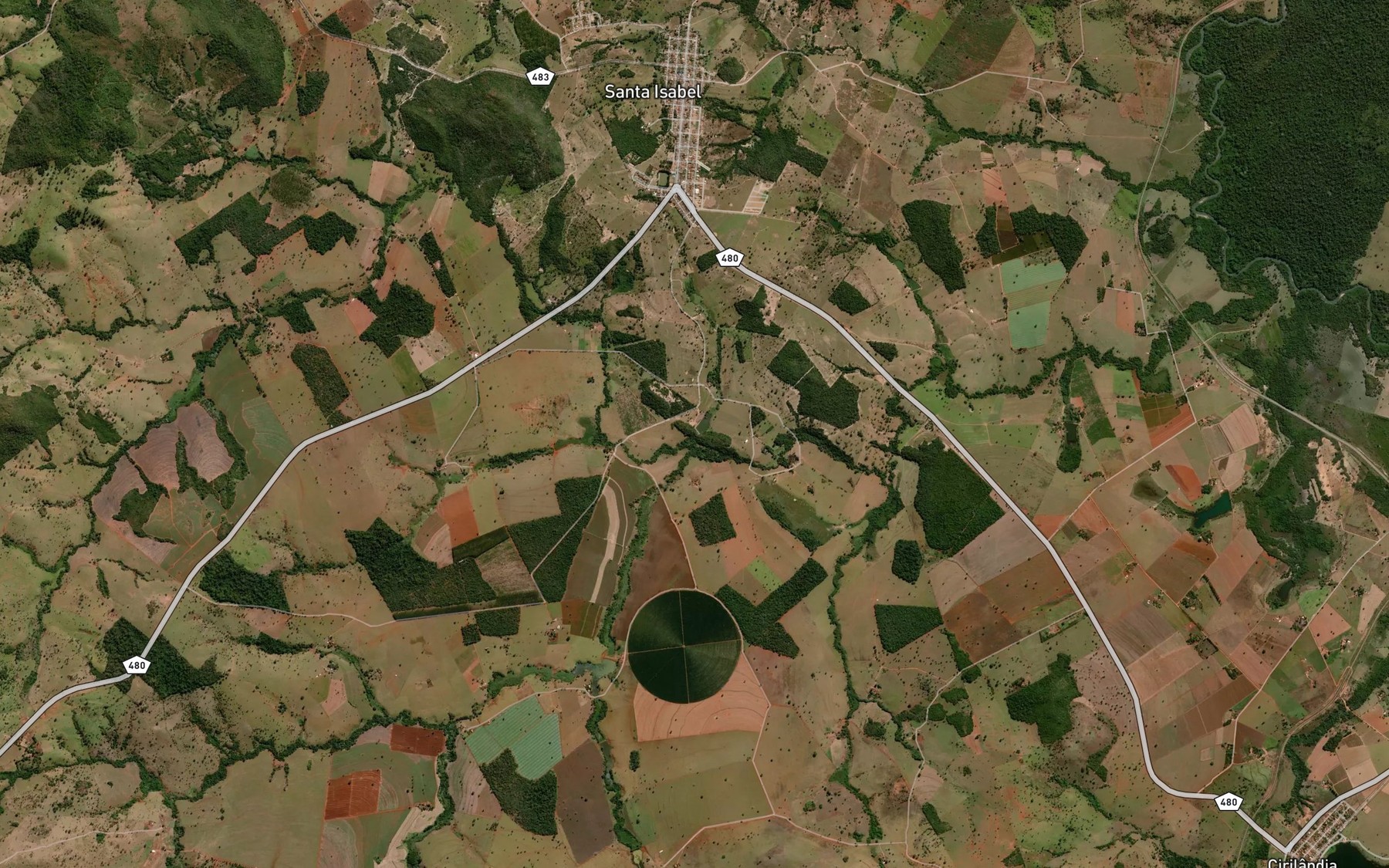 Satellite map of the Corrego Agua Limpa