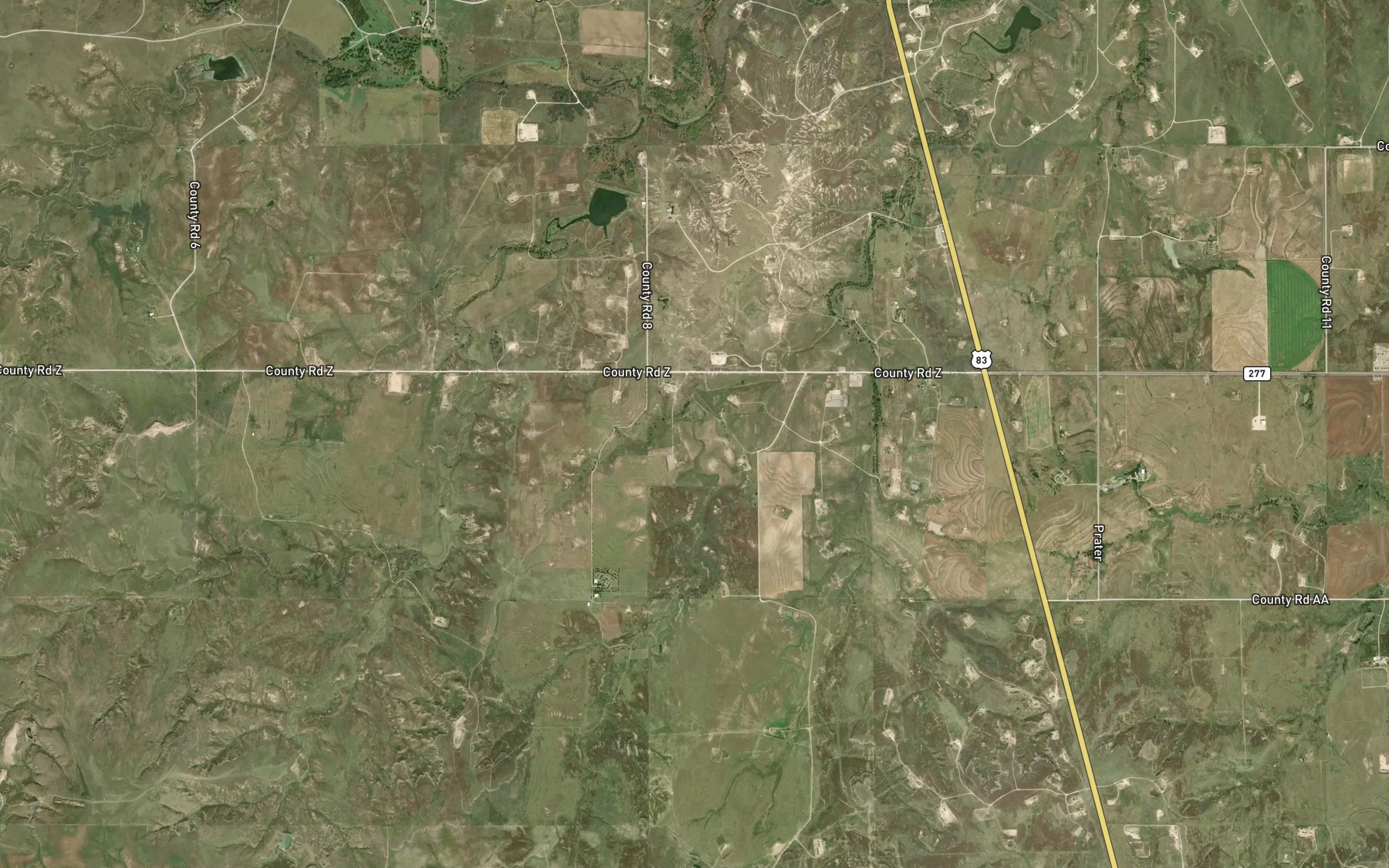Satellite map of the Soil Conservation Service Site 7 Reservoir