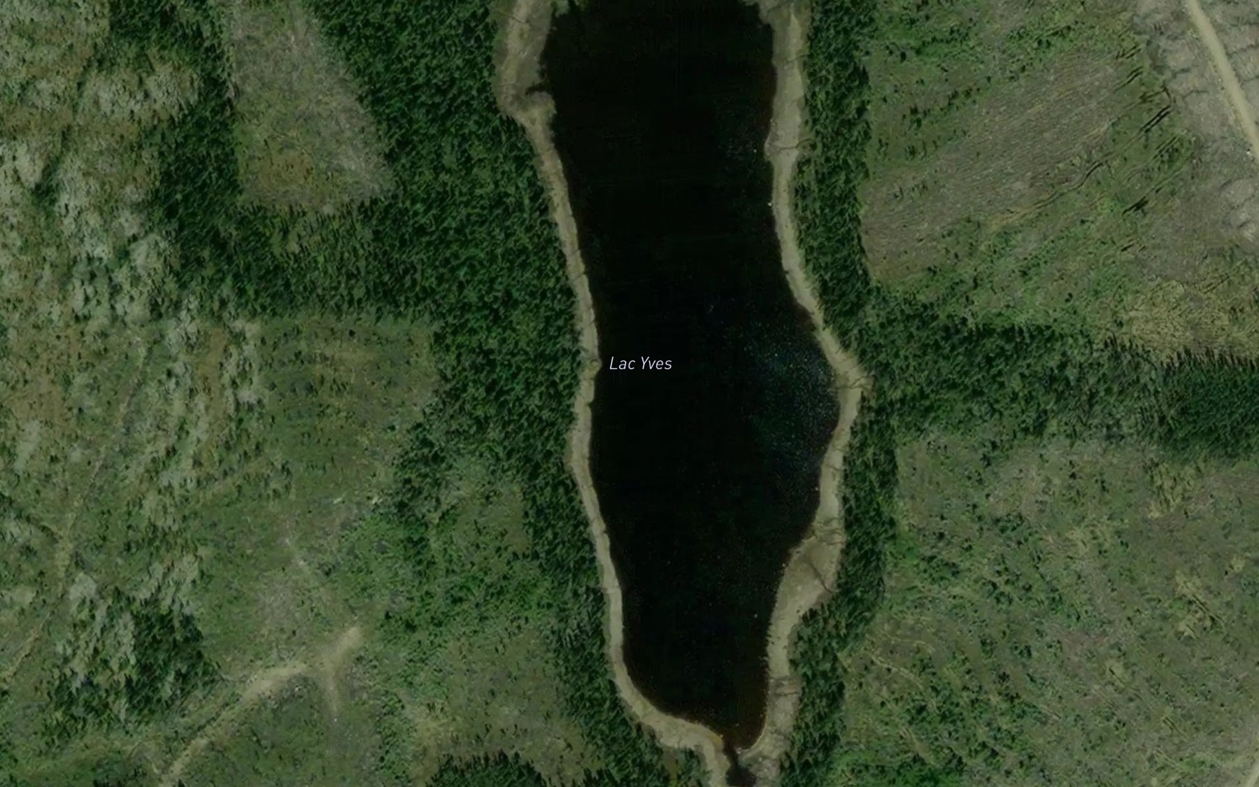 Satellite map of the Lac Yves
