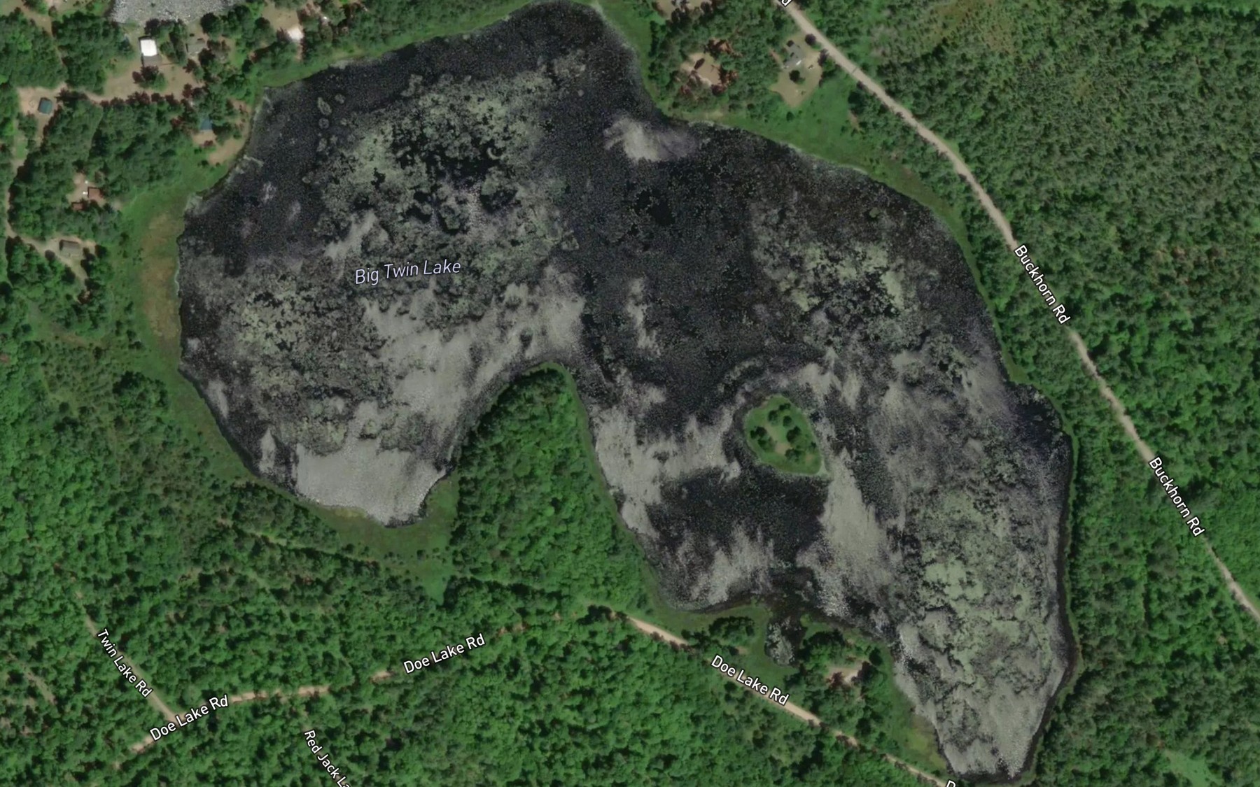 Satellite map of the Big Twin Lake