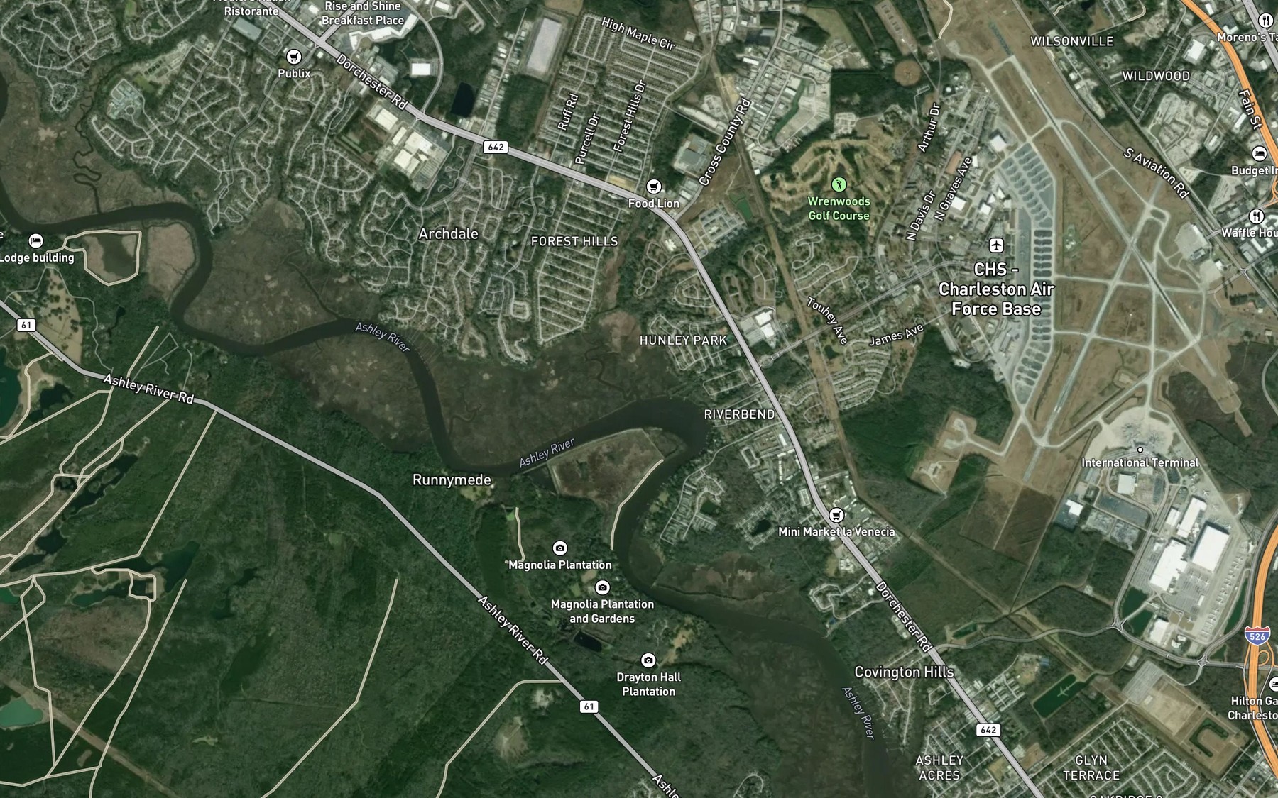 Satellite map of the Popperdam Creek