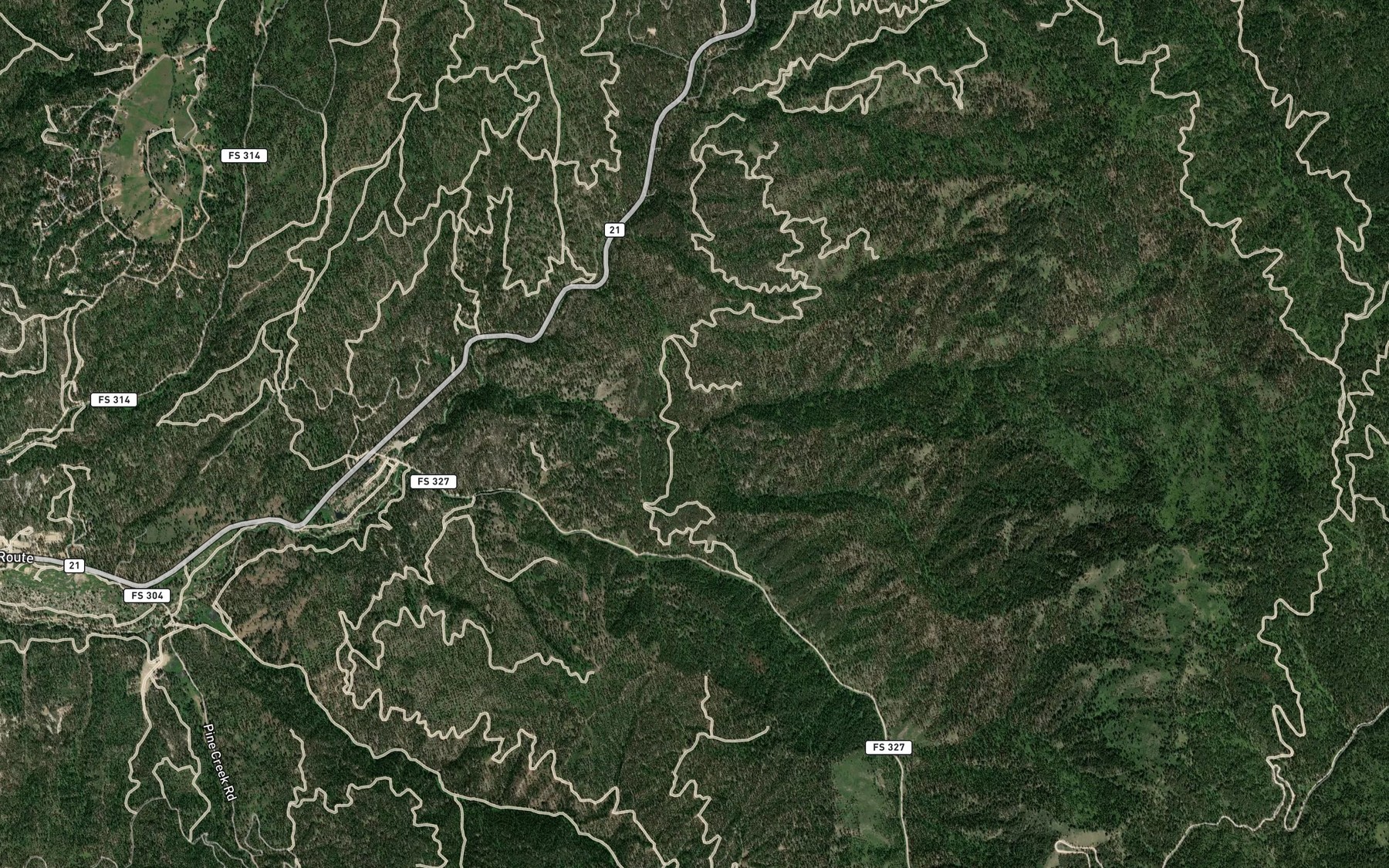 Satellite map of the Little Hoodoo Creek