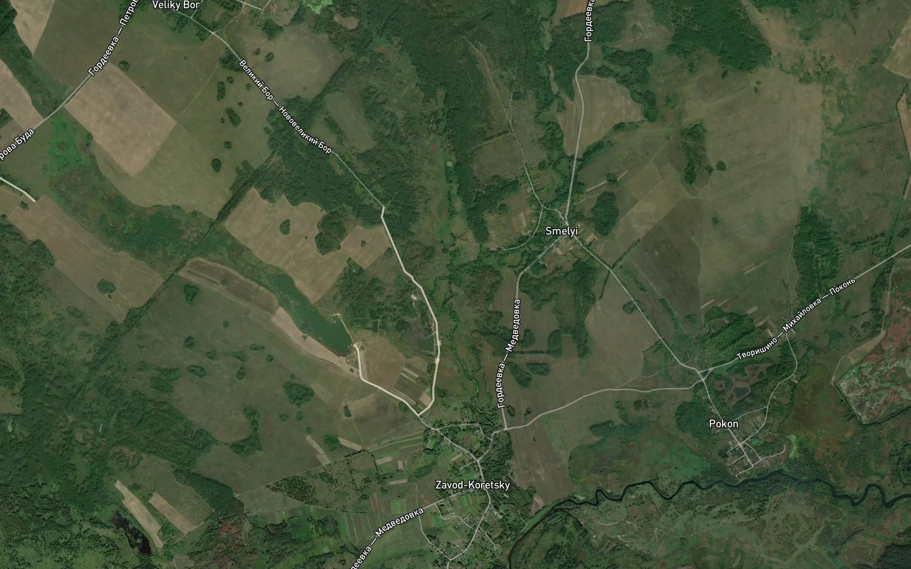 Satellite map of the Nezhenka