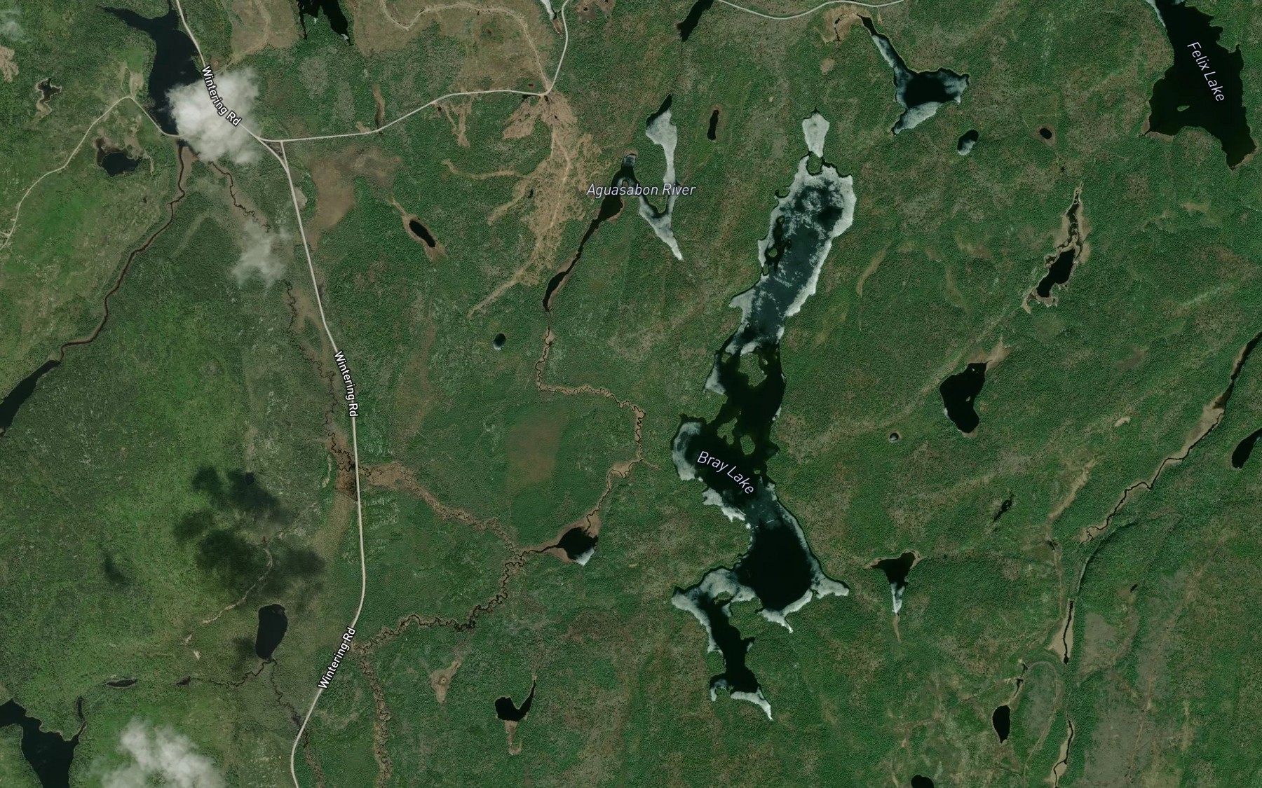 Satellite map of the Bray Creek