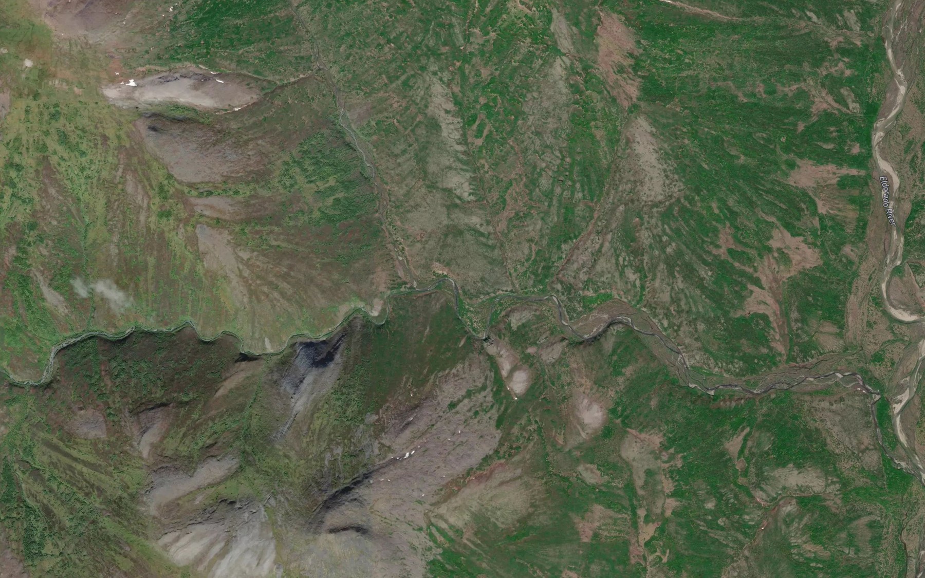 Satellite map of the North Fork Fox Creek