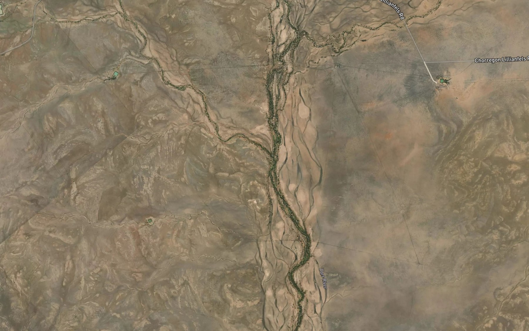 Satellite map of the Sahara Creek