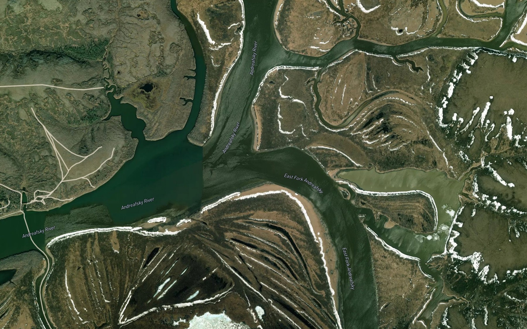 Satellite map of the East Fork Andreafsky River