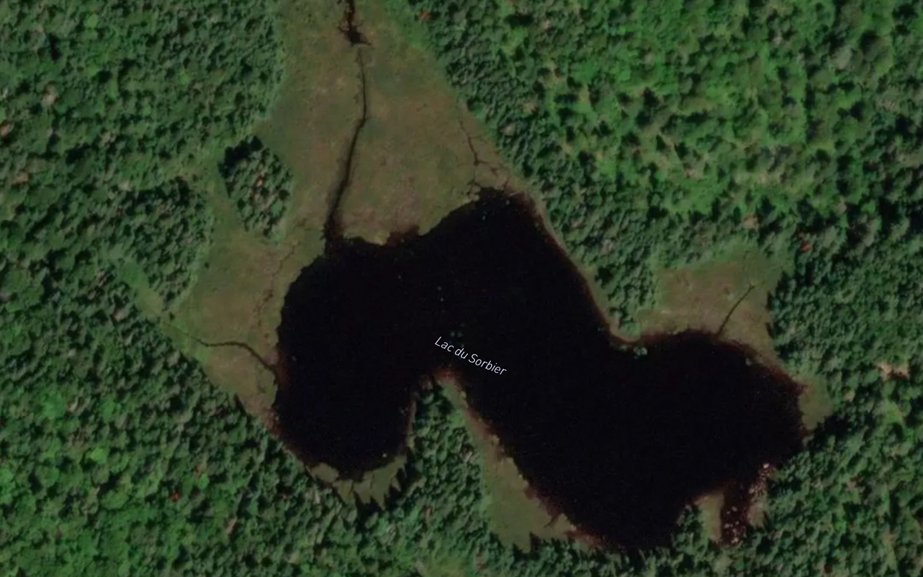 Satellite map of the Lac du Sorbier