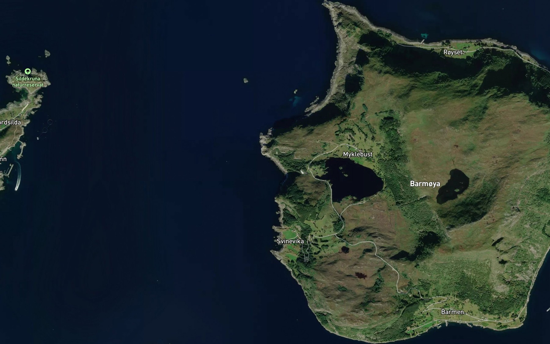 Satellite map of the Kvernevika