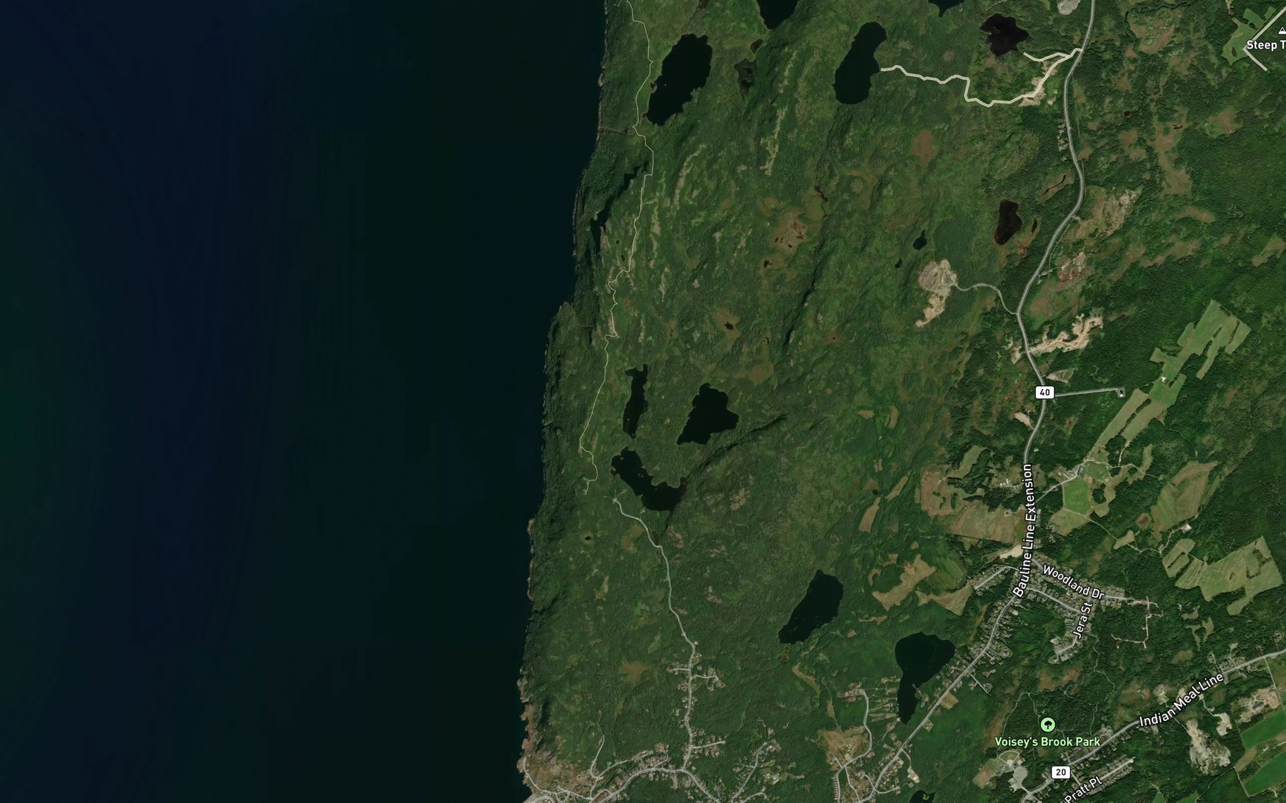 Satellite map of the Blast Hole Ponds