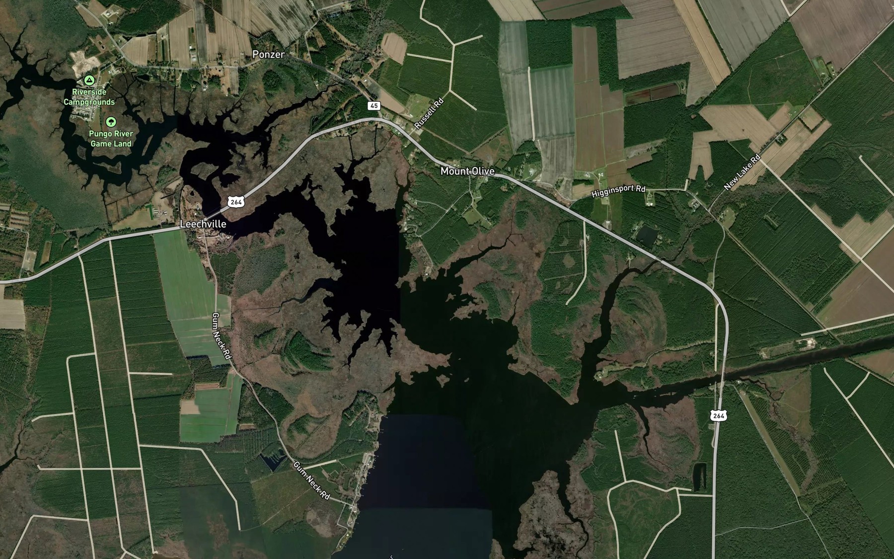 Satellite map of the Queen Creek