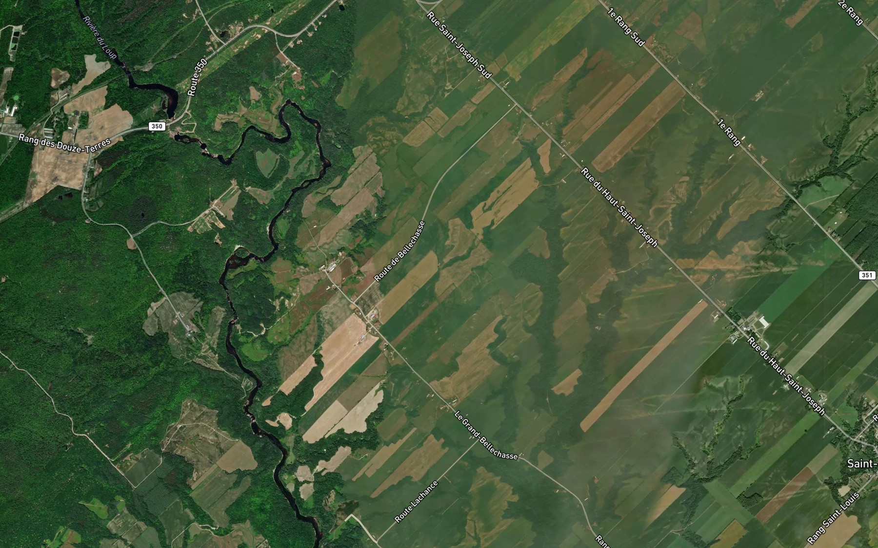 Satellite map of the Cours d'eau Boulanger-Bellemare