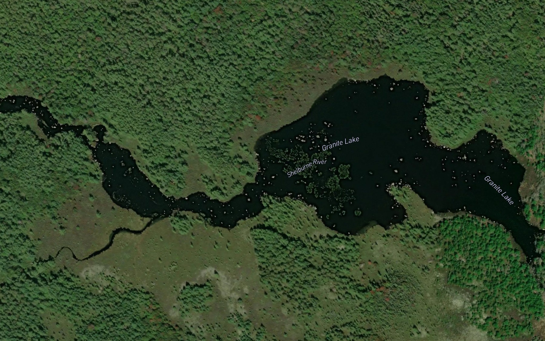 Satellite map of the Granite Lake