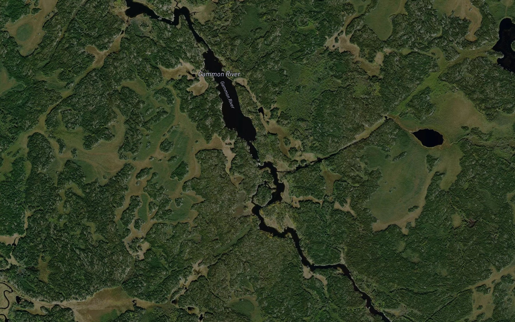 Satellite map of the Shekayko Rapids