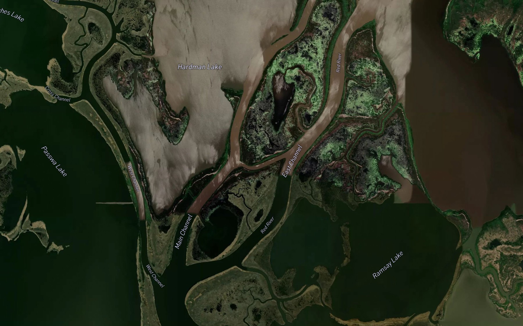 Satellite map of the Cross River