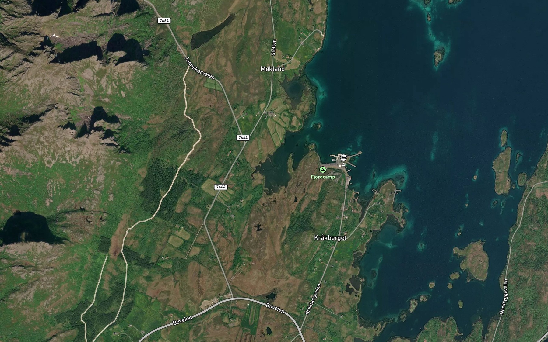 Satellite map of the Kjosen
