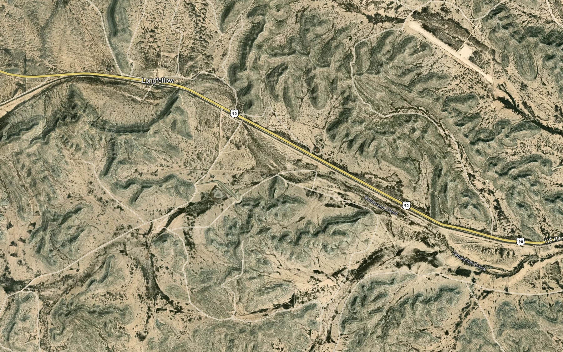 Satellite map of the Dry Creek