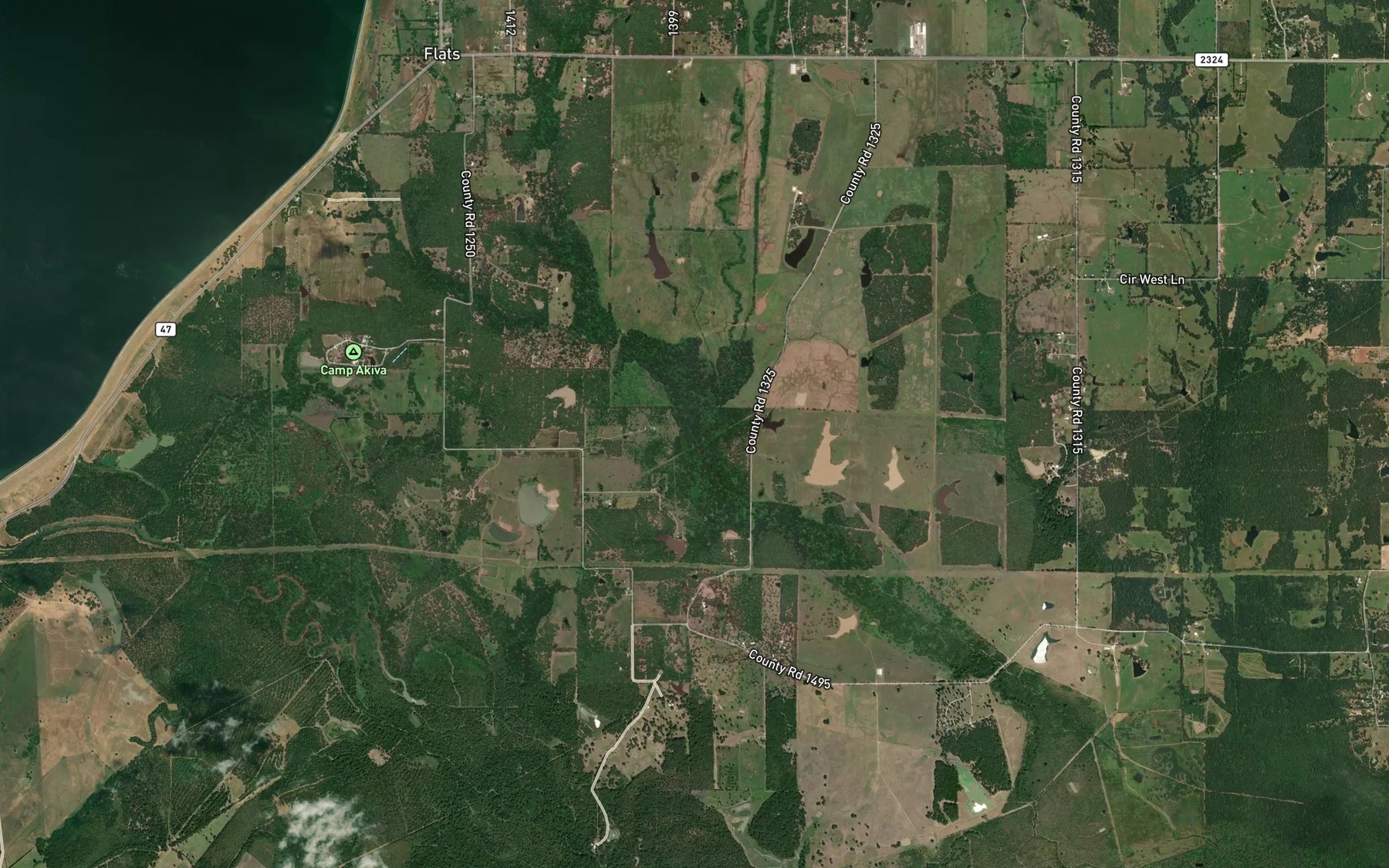 Satellite map of the Reeder Creek