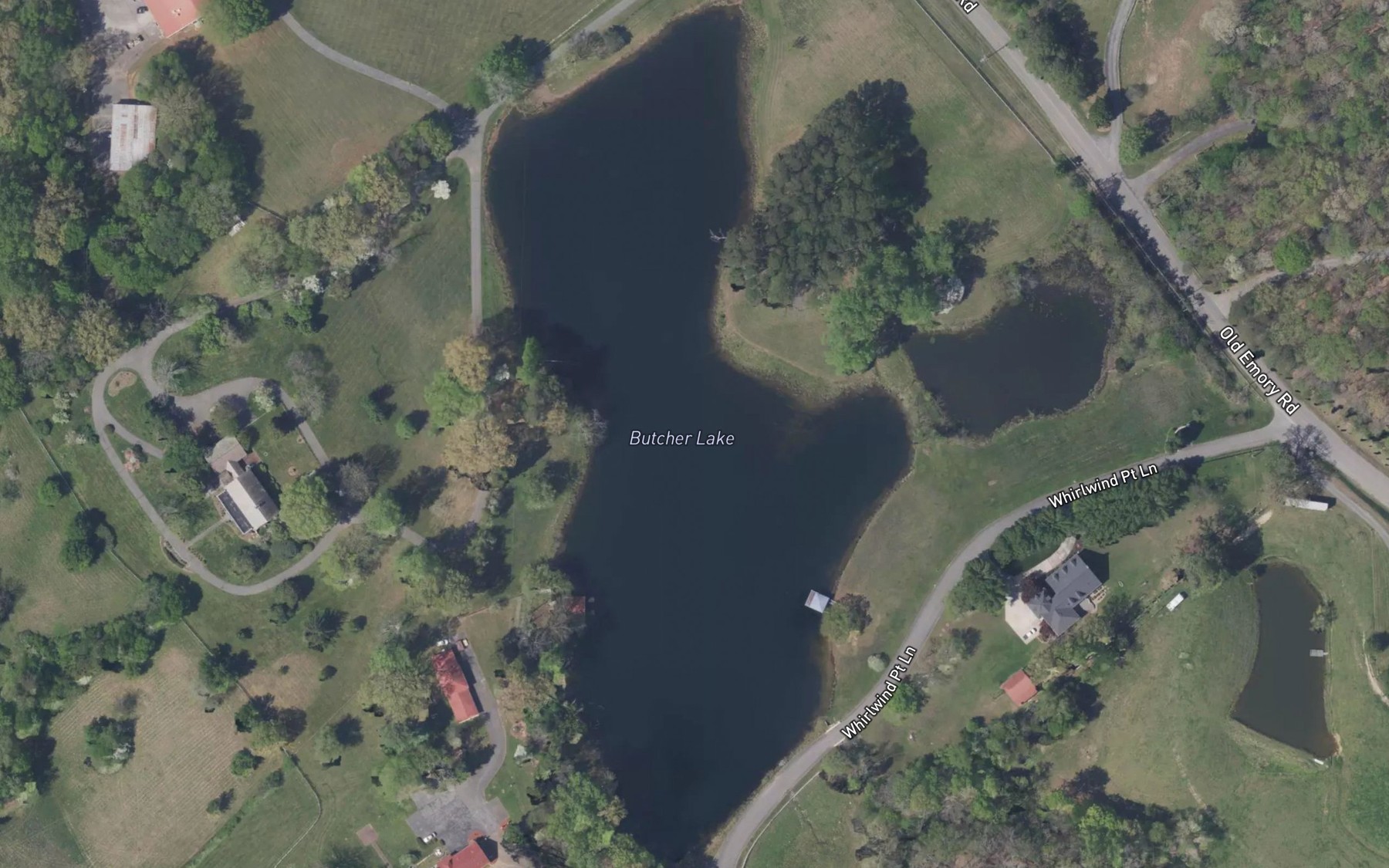 Satellite map of the Butcher Lake