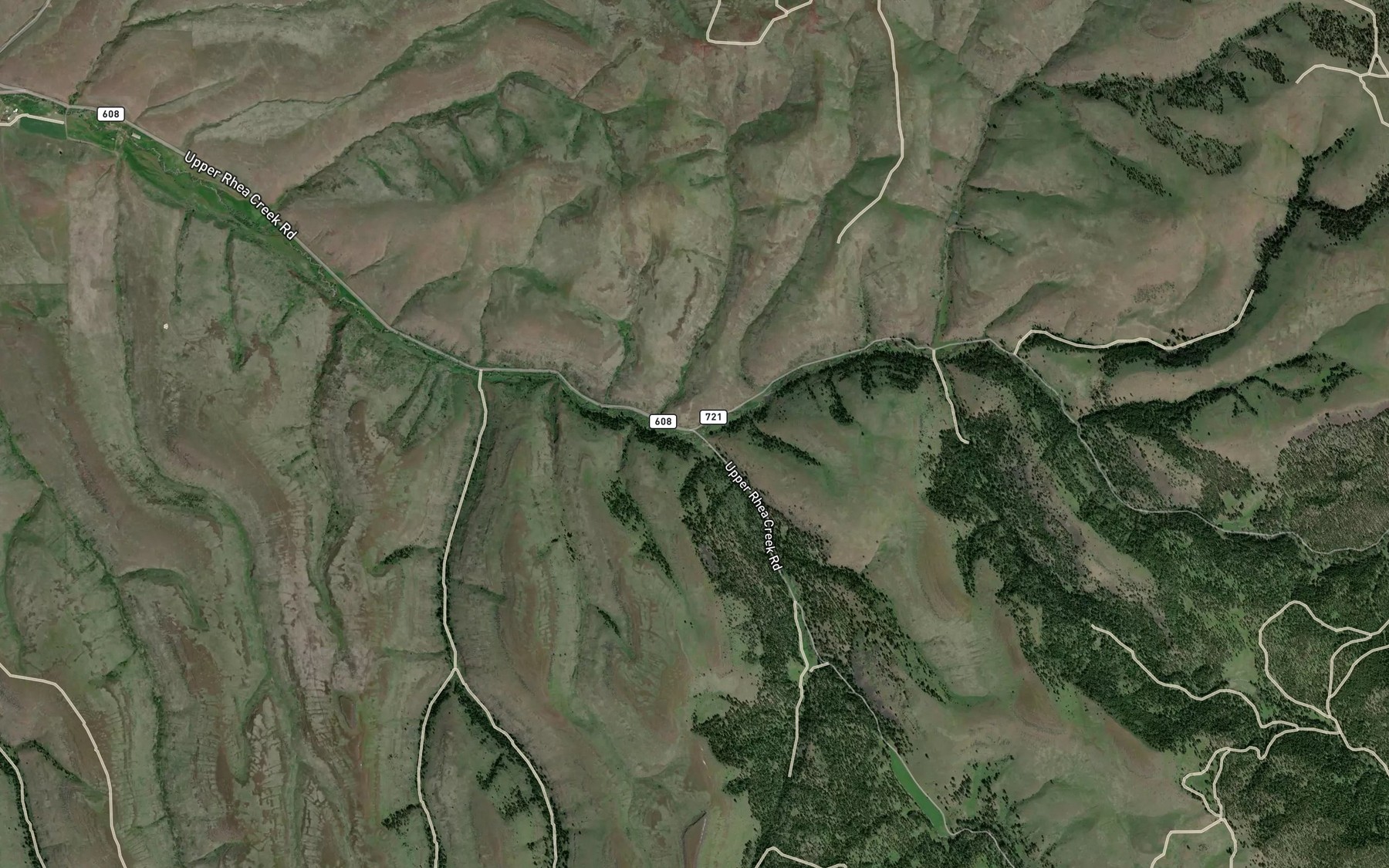 Satellite map of the Wilson Creek