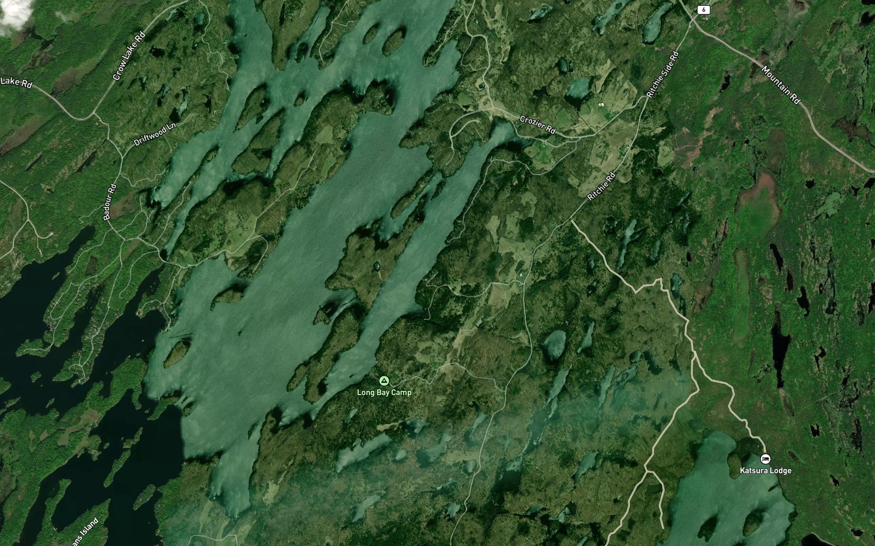 Satellite map of the Long Bay