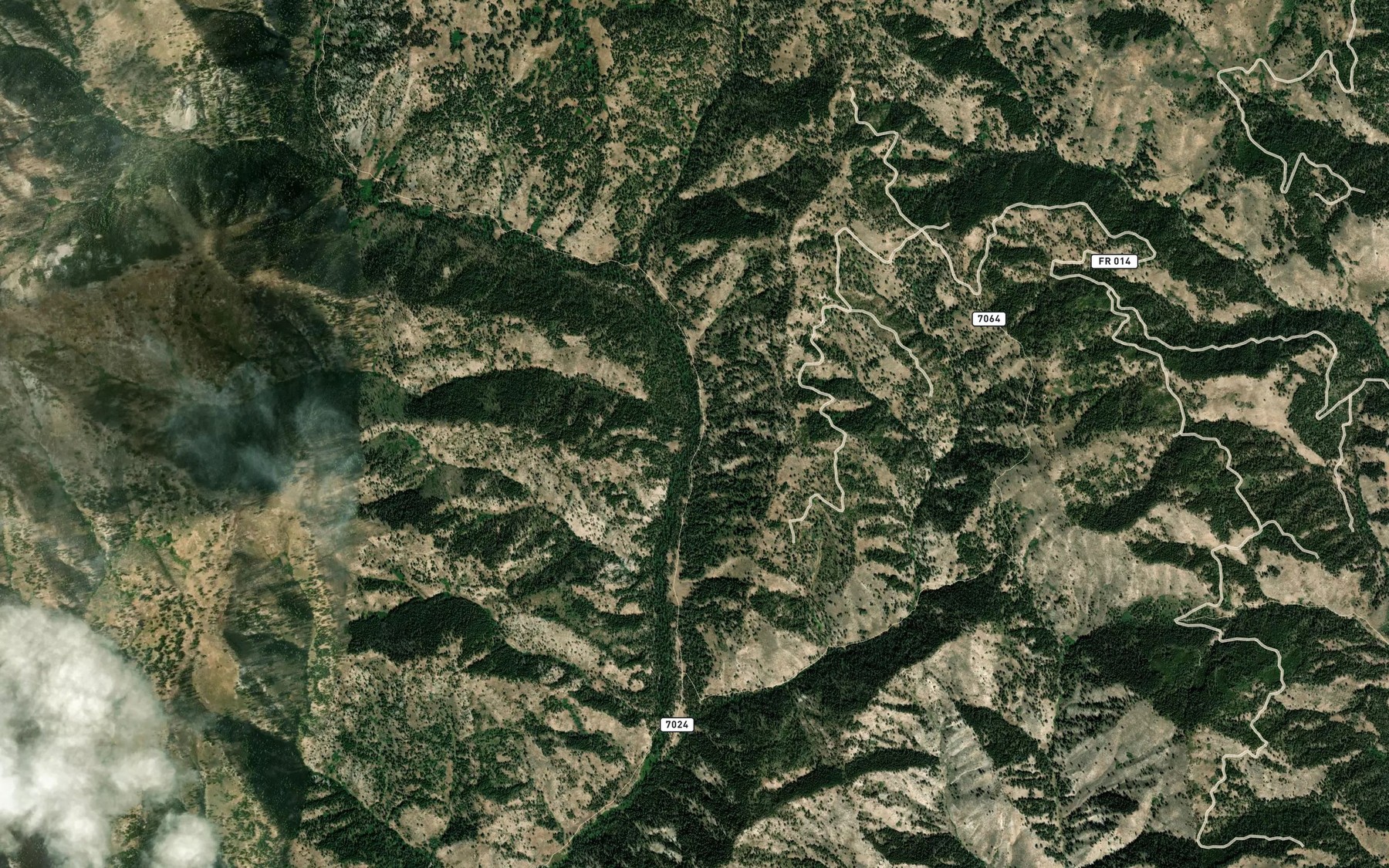 Satellite map of the Burnt Log Creek