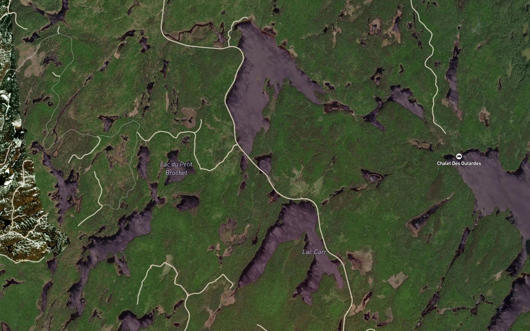 Satellite map of the Petit lac Bryson