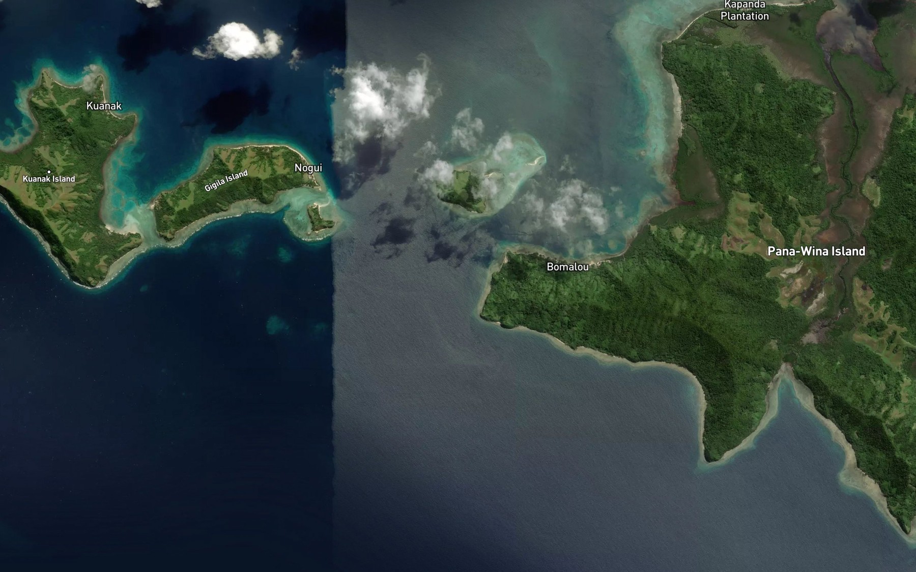 Satellite map of the Uli Bonna Bonna Passage