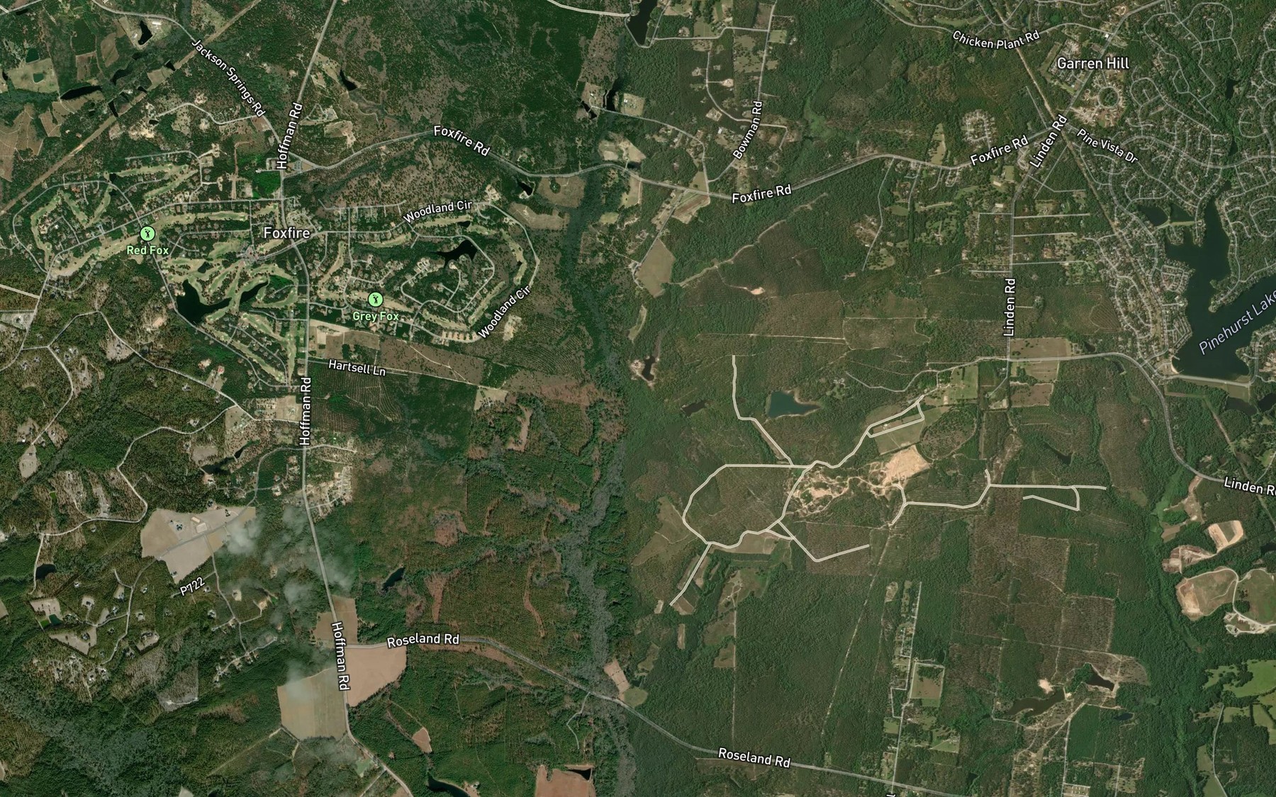 Satellite map of the Sandy Run