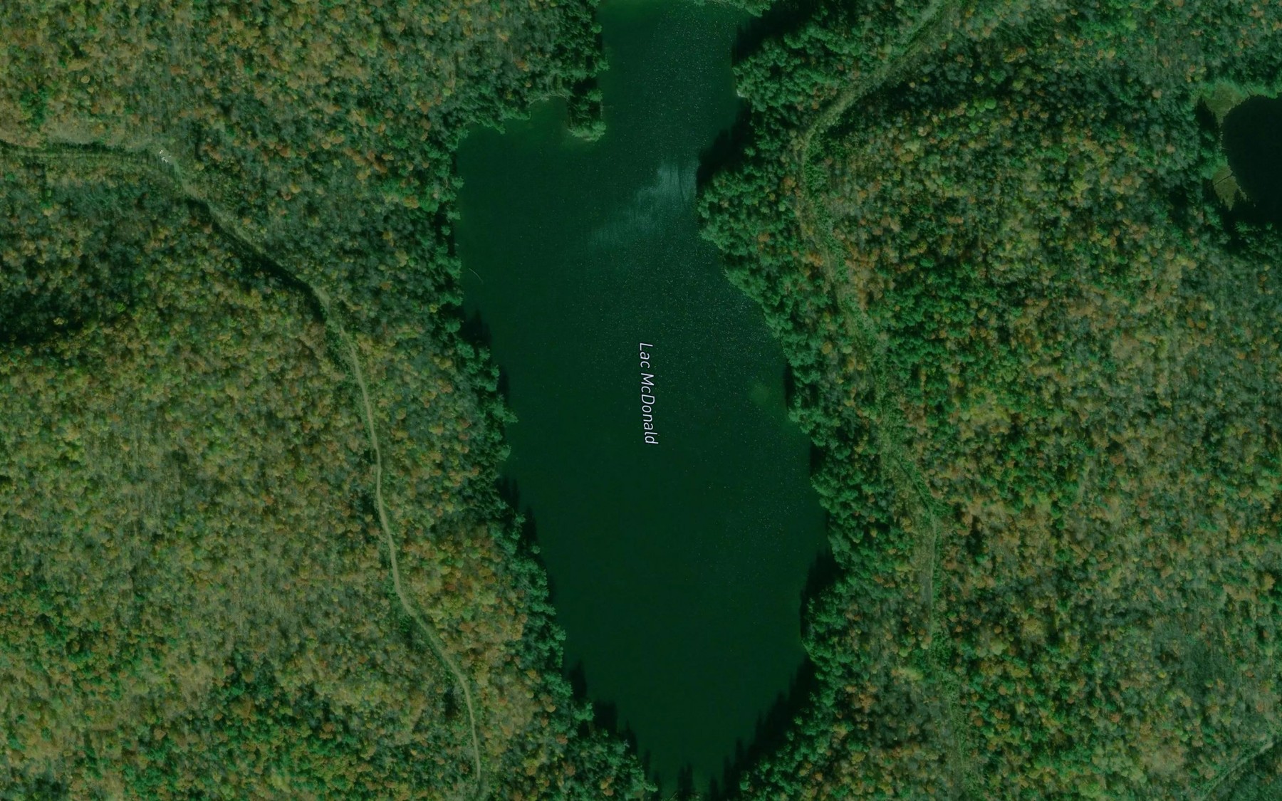 Satellite map of the Lac McDonald