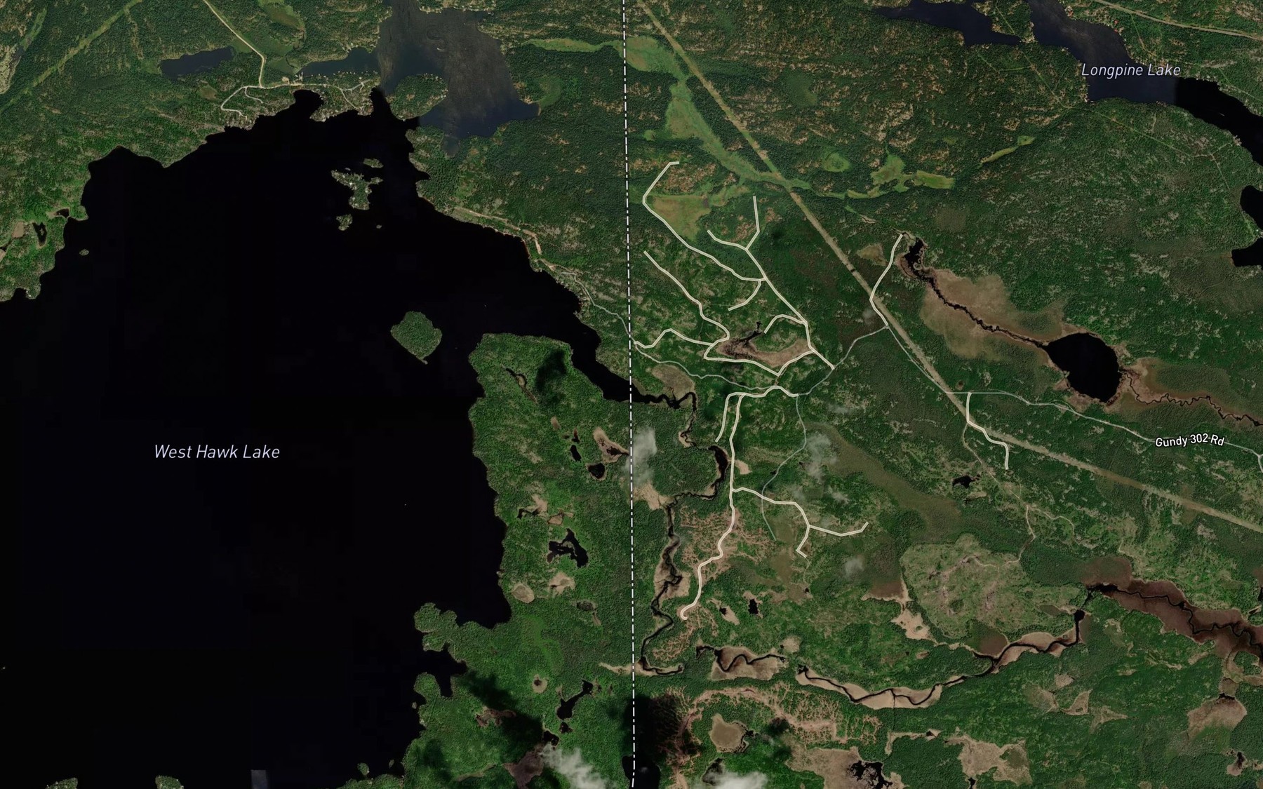 Satellite map of the Little Indian Bay