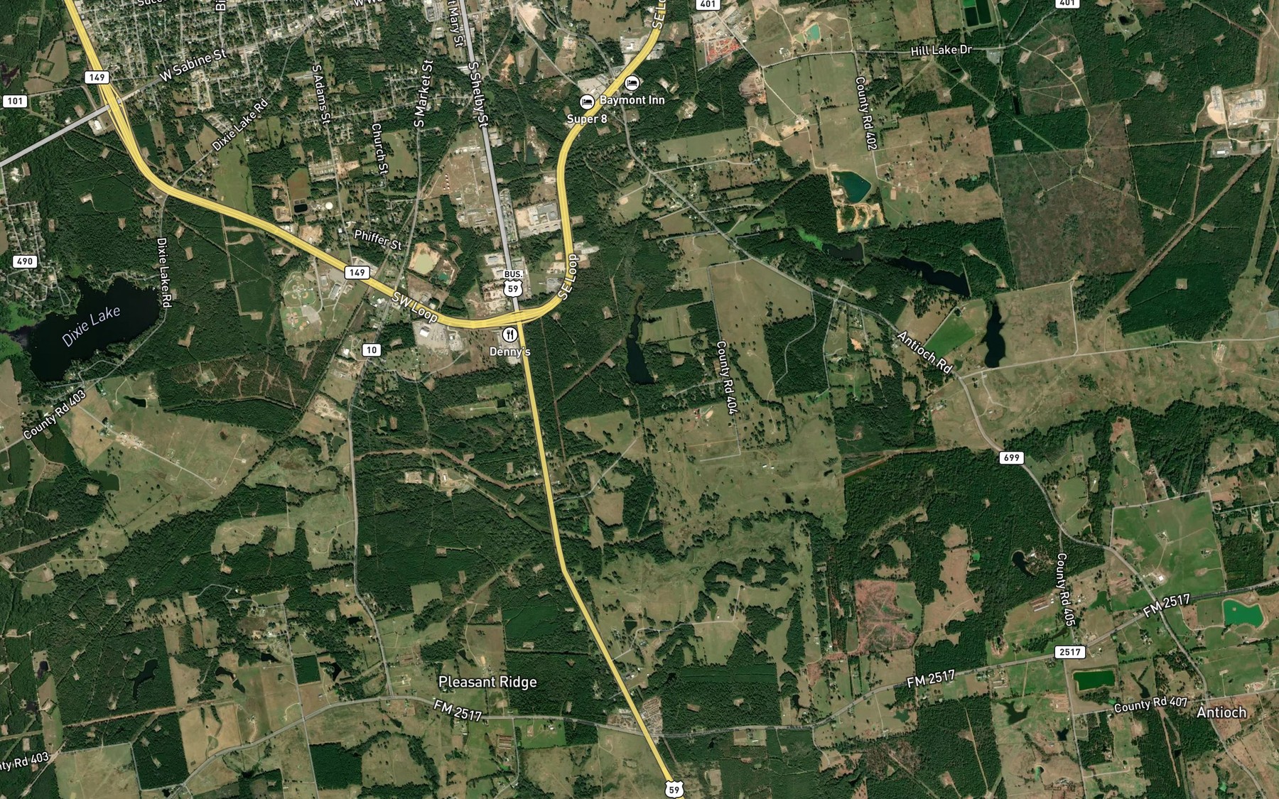 Satellite map of the Moore Lake