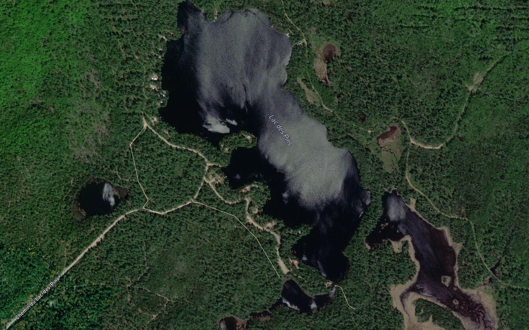 Satellite map of the Lac des Pins