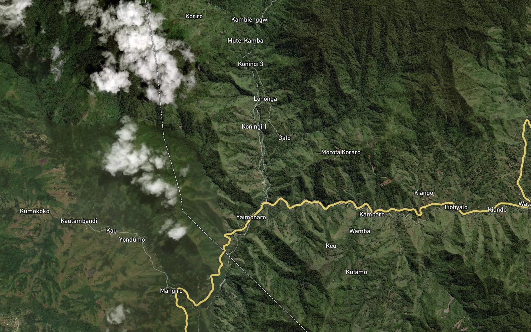 Satellite map of the Komonoku River