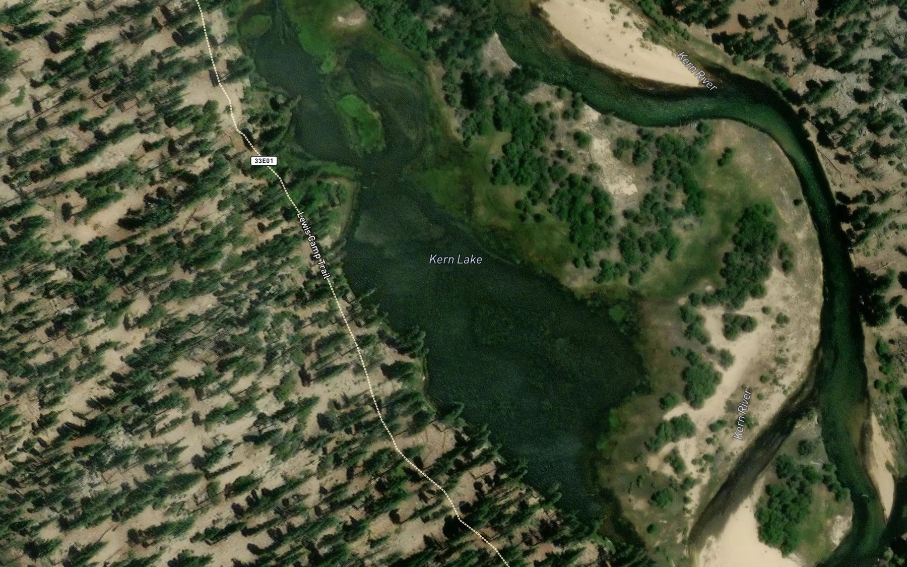 Satellite map of the Kern Lake