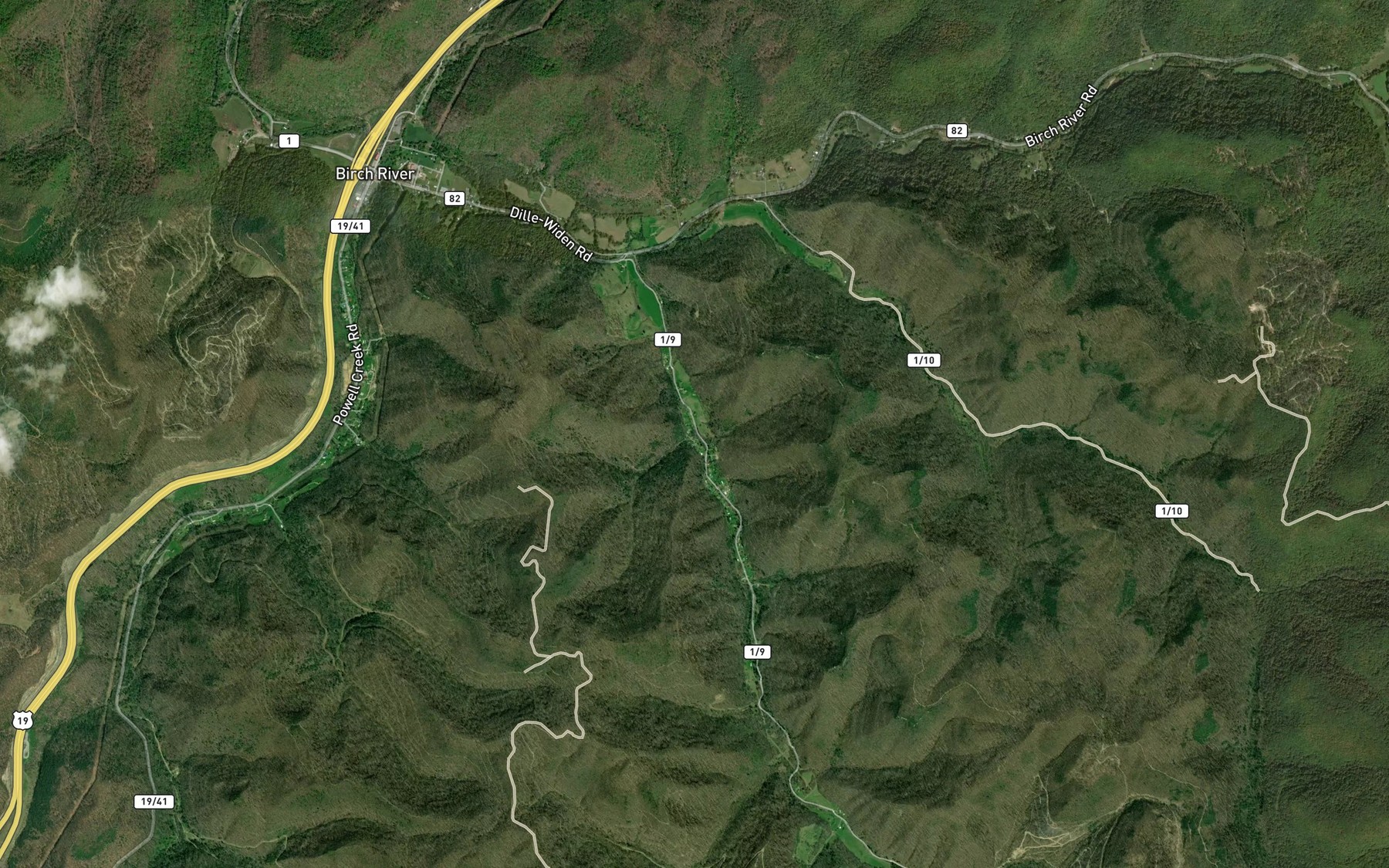 Satellite map of the Kettle Run