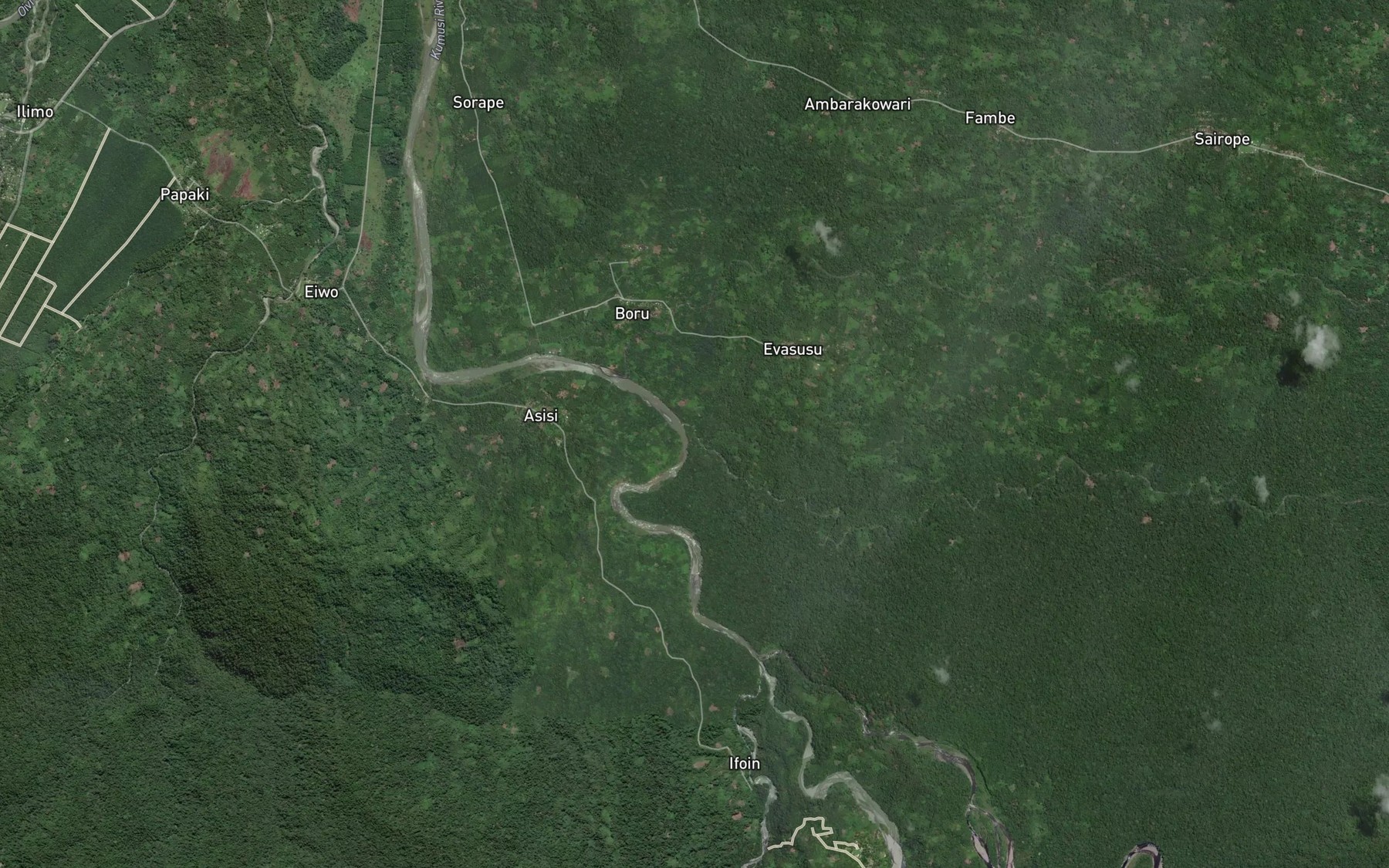 Satellite map of the Siriwa River