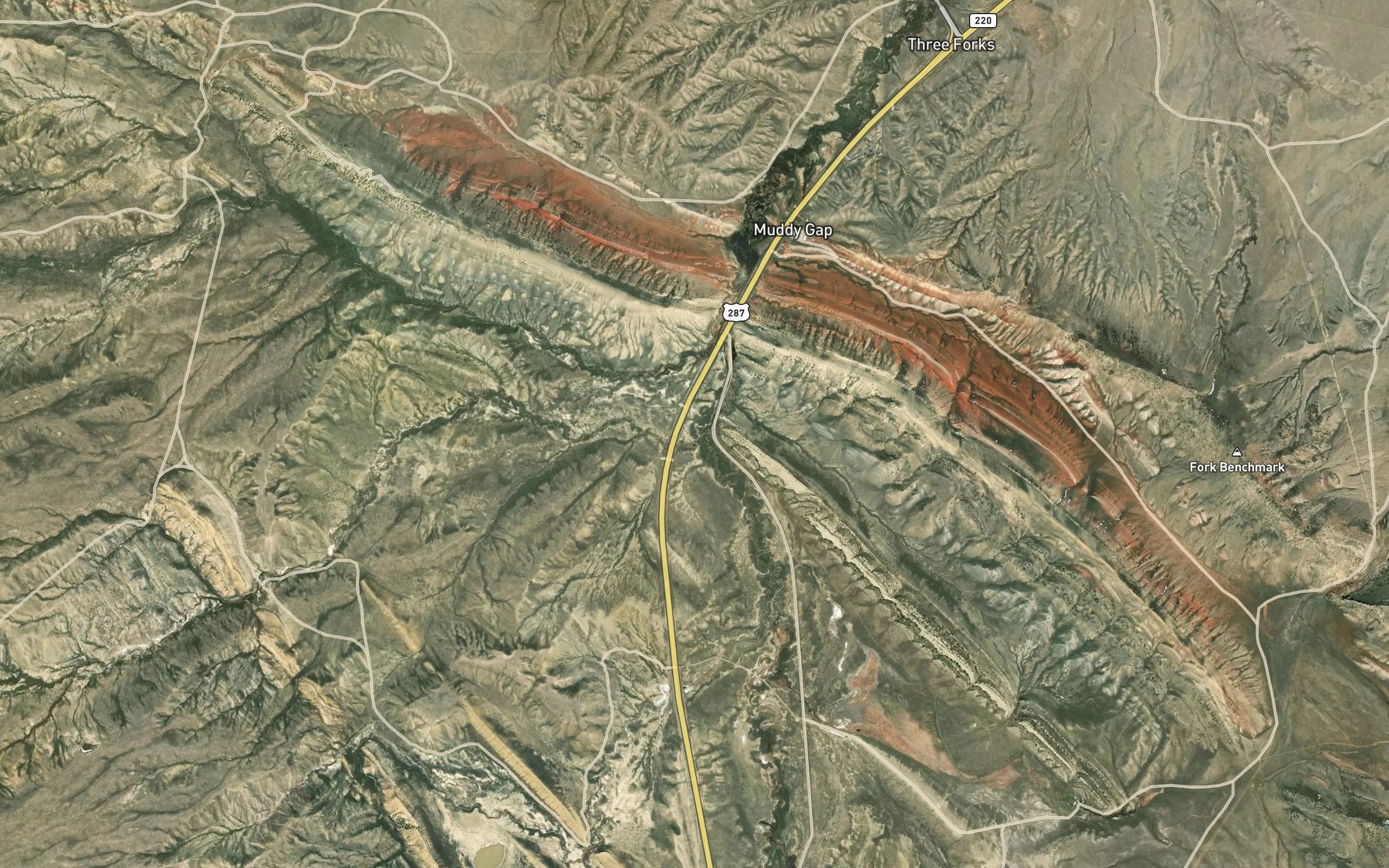 Satellite map of the Coal Creek